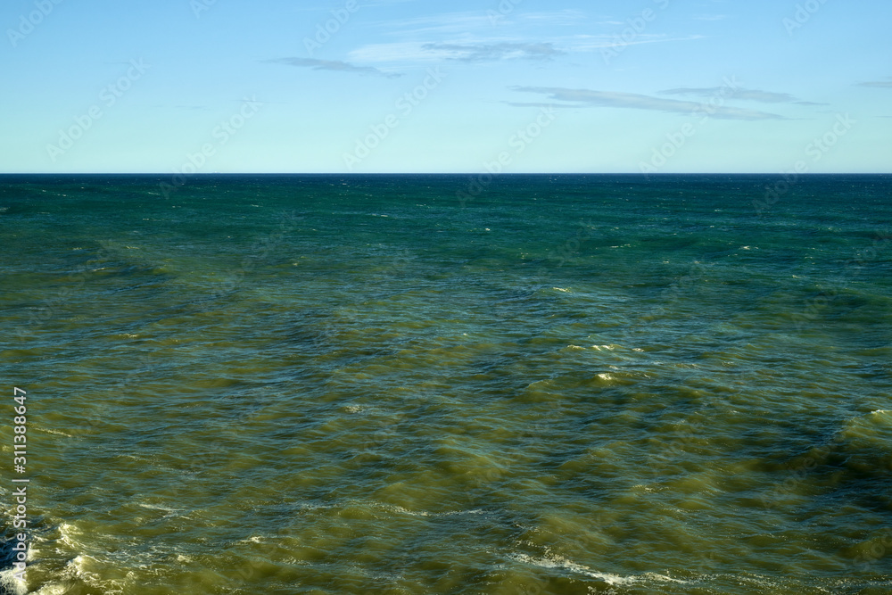 Fototapeta premium Waves sea coast beach storm.