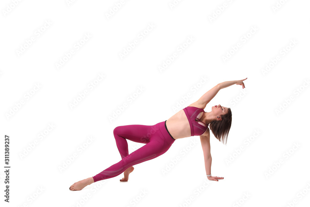 Sporty young woman doing yoga practice Sporty young woman doing yoga practice