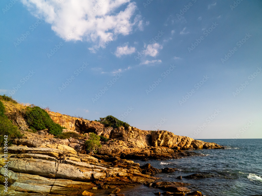 Afternoon sea rocks in the island Afternoon sea rocks in the island