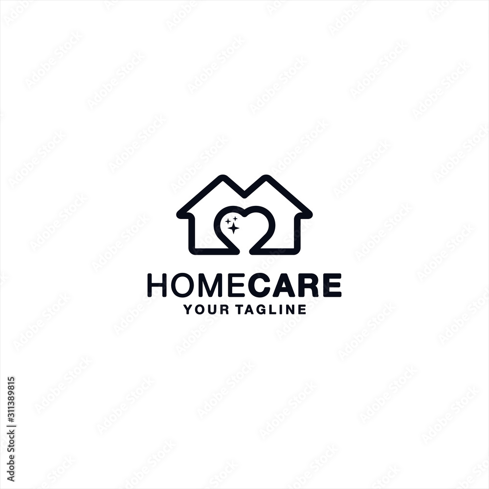 Home Care Logo Design Vector Illustration Template Idea