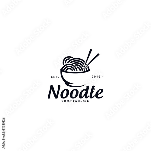 Asian Noodle logo design template