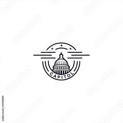 Capitol Building logo design template