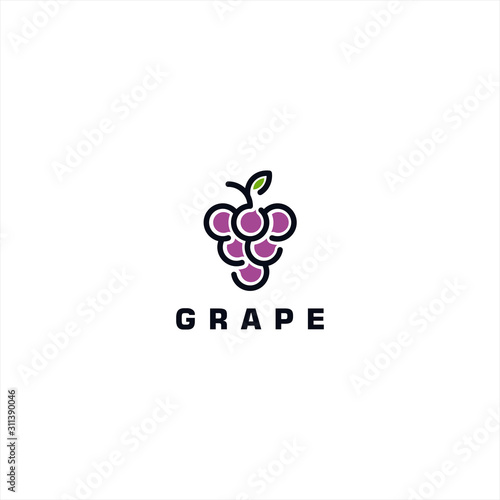 Grape logo design template idea