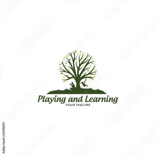 Playing and Learning logo design template