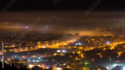 Wallpaper Mural Magnificent View of the City Foggy At Night Torontodigital.ca