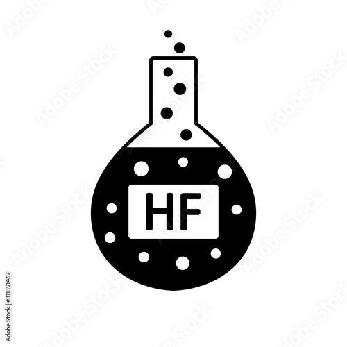 Laboratory glass with hydrofluoric acid.