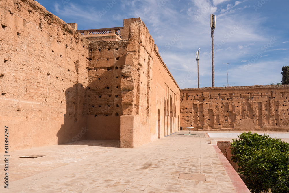 Ancient military wall in Marrakech