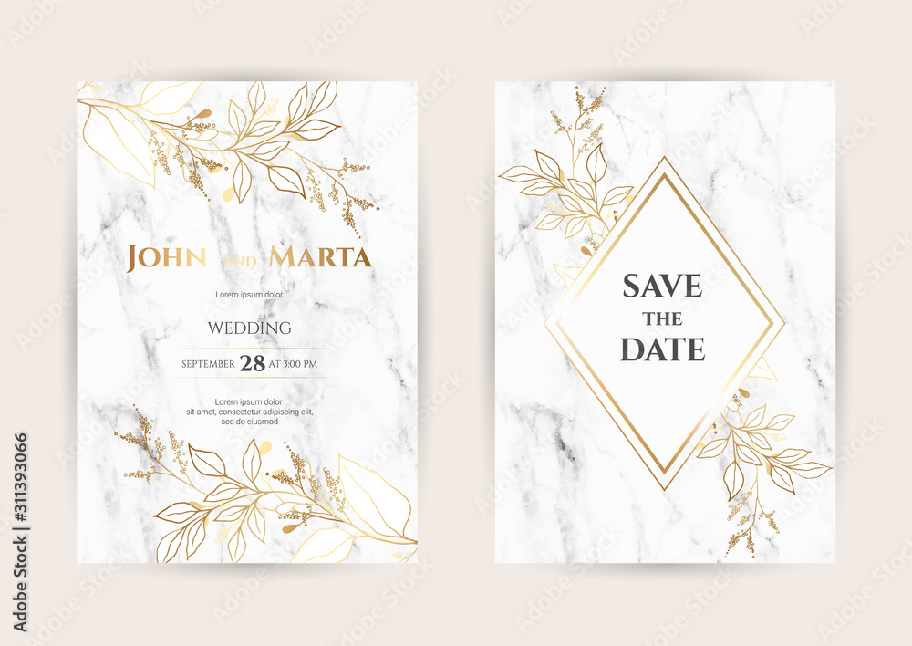 Luxury Marble Wedding invitation cards with gold geometric polygonal lines vector design template. Trendy templates for banner, flyer, poster, greeting. eps10 Luxury Marble Wedding invitation cards with gold geometric polygonal lines vector design template. Trendy templates for banner, flyer, poster, greeting. eps10