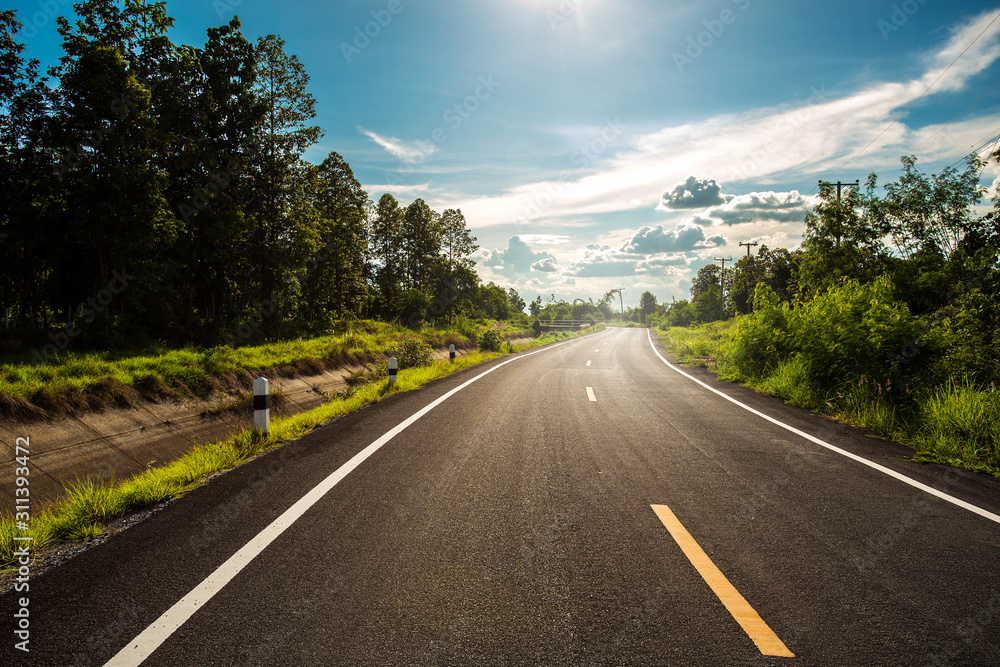 open road.empty asphalt highway and nature landscape. highland road and forest. open road.empty asphalt highway and nature landscape. highland road and forest.
