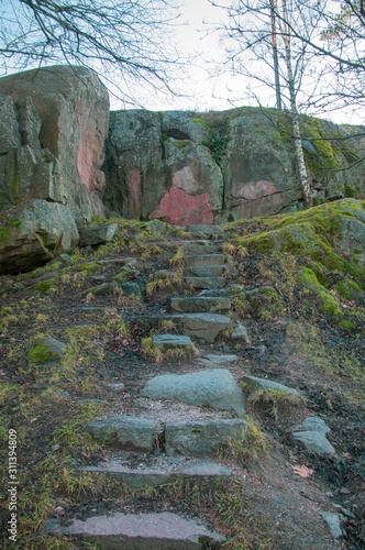 stairs in the stone park 