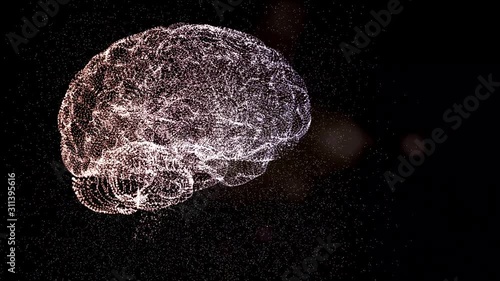 The universe within an abstrct brain mockup floating in space.