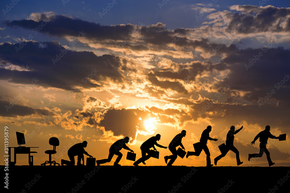 Businessman running to success Businessman running to success
