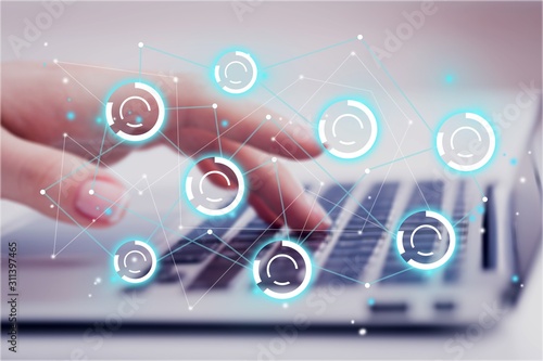 Wallpaper Mural Woman's hand typing on computer keyboard Torontodigital.ca