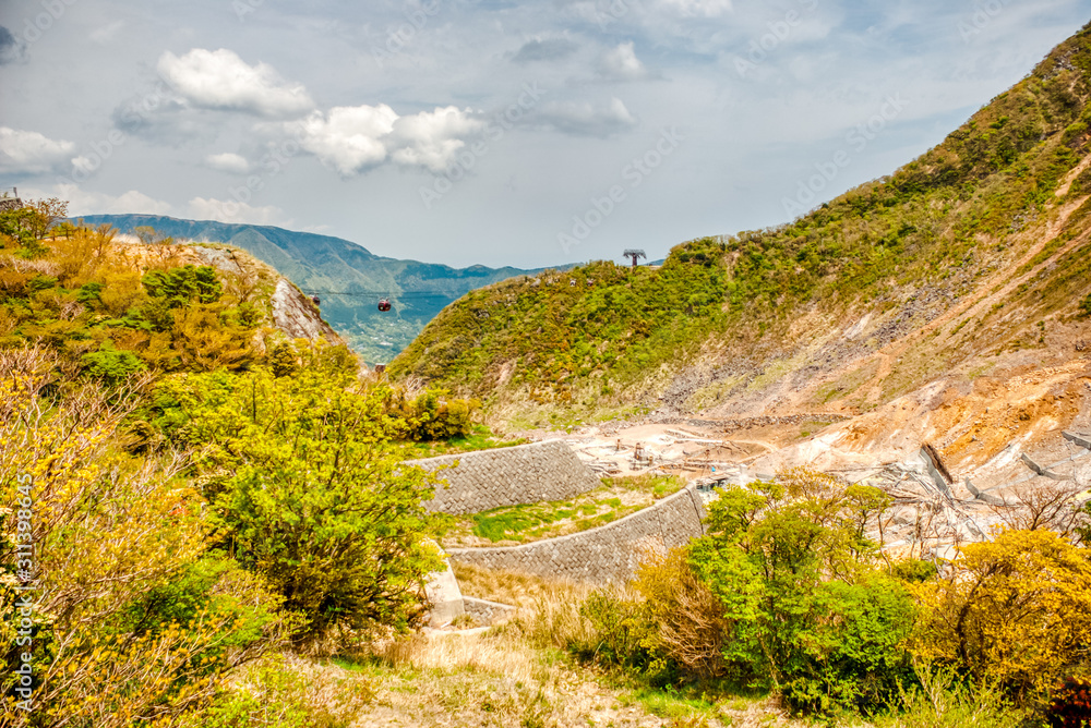 Sulfur mine at Mt.Owakudani, Hakone, Japan