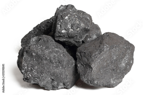 Coal rock. Isolated on a white background.