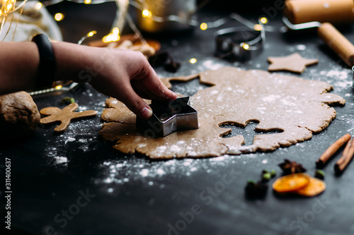 Cooking Gingerbread Cookies in the Kitchen
