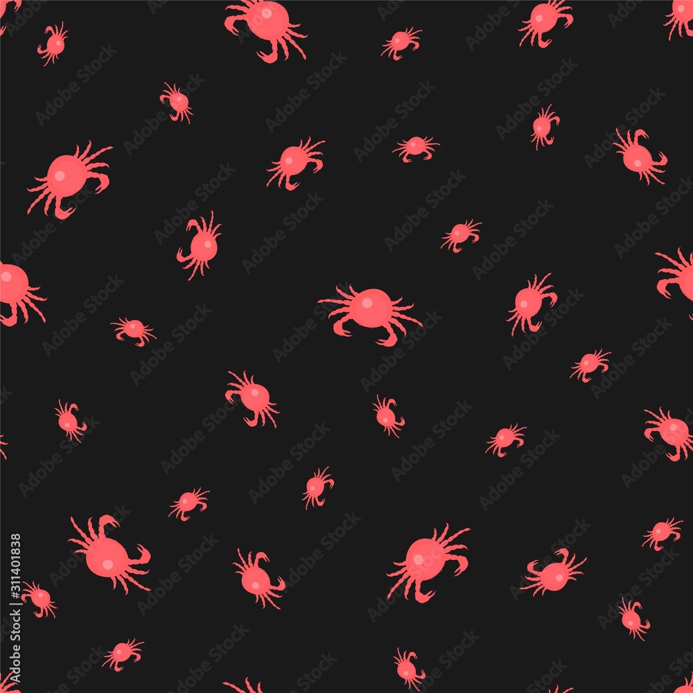 Seamless pattern with red crabs Seamless pattern with red crabs