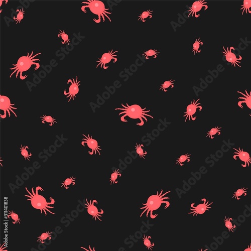 Seamless pattern with red crabs © Kristina