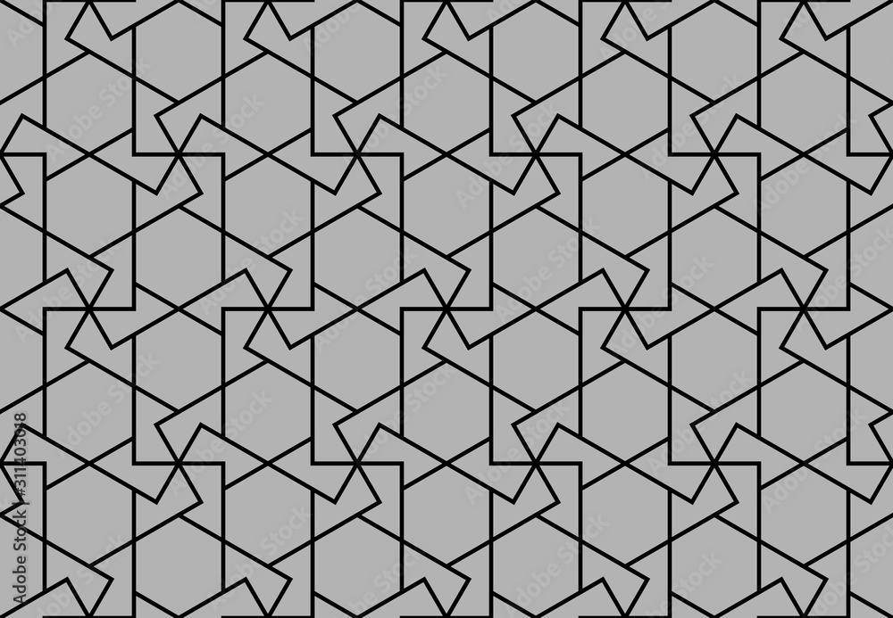 Abstract geometric pattern. A seamless vector background. Black and grey ornament. Graphic modern pattern. Simple lattice graphic design Abstract geometric pattern. A seamless vector background. Black and grey ornament. Graphic modern pattern. Simple lattice graphic design