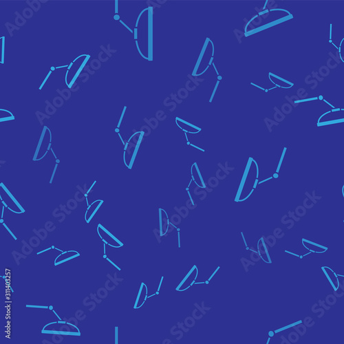 Blue Windscreen wiper icon isolated seamless pattern on blue background.  Vector Illustration