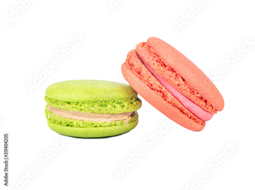Pink and green macaroon