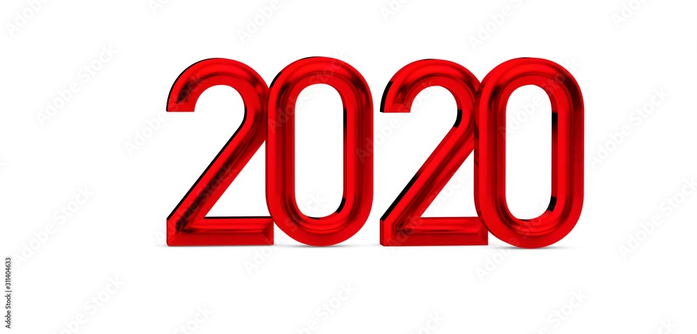 2020 year in red digital 3d 2020 year in red digital 3d
