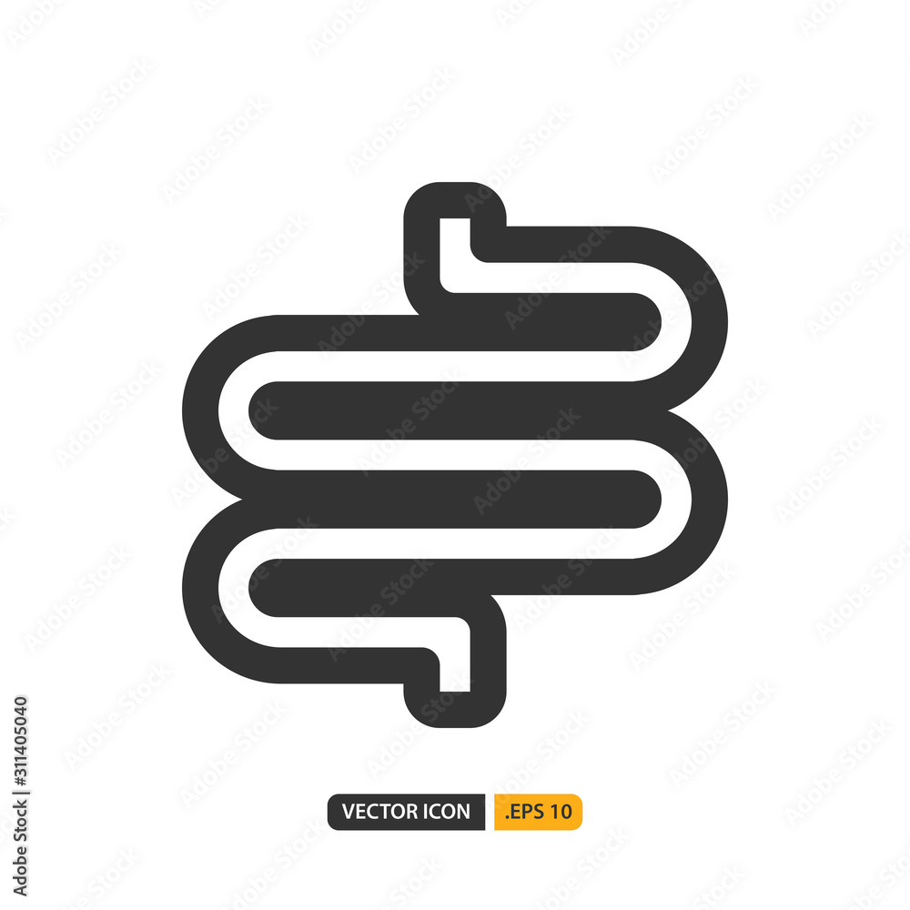 intestine icon in filled style. Vector logo design template. Modern design icon, symbol, logo and illustration. Vector graphics illustration and editable stroke. Isolated on white background. intestine icon in filled style. Vector logo design template. Modern design icon, symbol, logo and illustration. Vector graphics illustration and editable stroke. Isolated on white background.