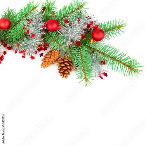 Christmas decor Isolated on white background. Free space for text. © alinamd