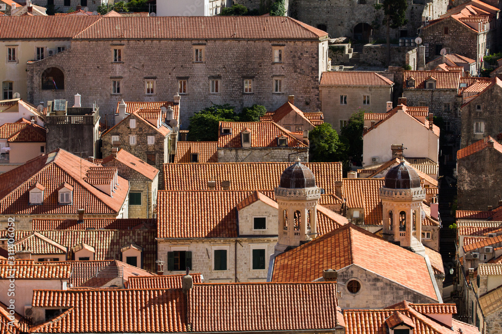 Dubrovnik cityscape in summer (Dalmatian coast, Croatia)