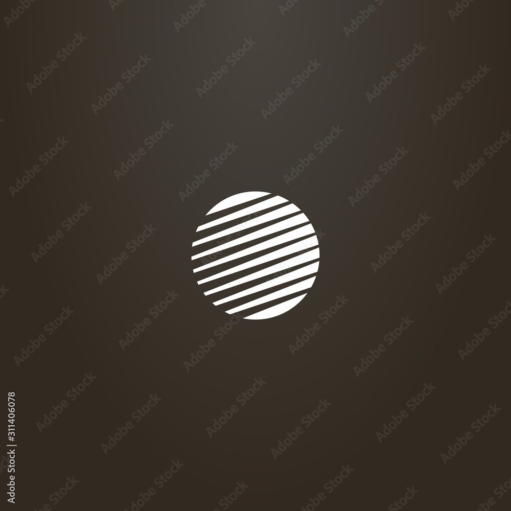 white sign on a black background. simple vector negative space round sign with diagonal stripes white sign on a black background. simple vector negative space round sign with diagonal stripes