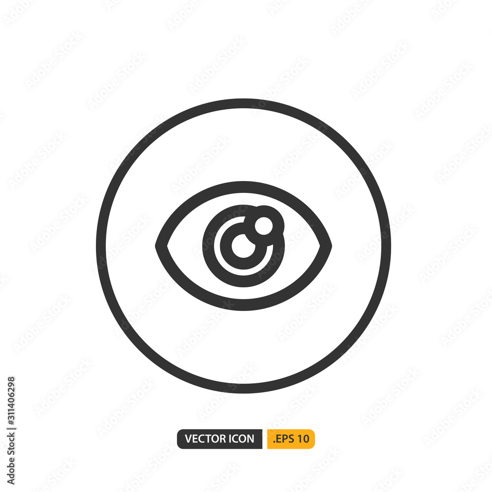 eye icon in outline style. Vector logo design template. Modern design icon, symbol, logo and illustration. Vector graphics illustration and editable stroke. Isolated on white background. eye icon in outline style. Vector logo design template. Modern design icon, symbol, logo and illustration. Vector graphics illustration and editable stroke. Isolated on white background.