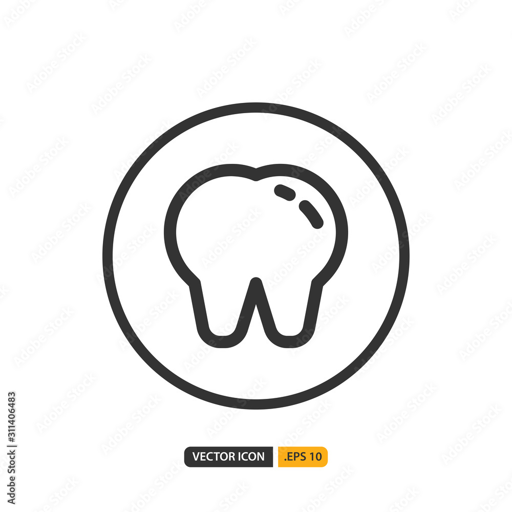 tooth icon in outline style. Vector logo design template. Modern design icon, symbol, logo and illustration. Vector graphics illustration and editable stroke. Isolated on white background. tooth icon in outline style. Vector logo design template. Modern design icon, symbol, logo and illustration. Vector graphics illustration and editable stroke. Isolated on white background.