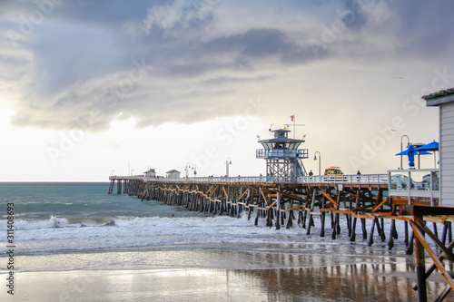 San Clemente Pier in California before a storm