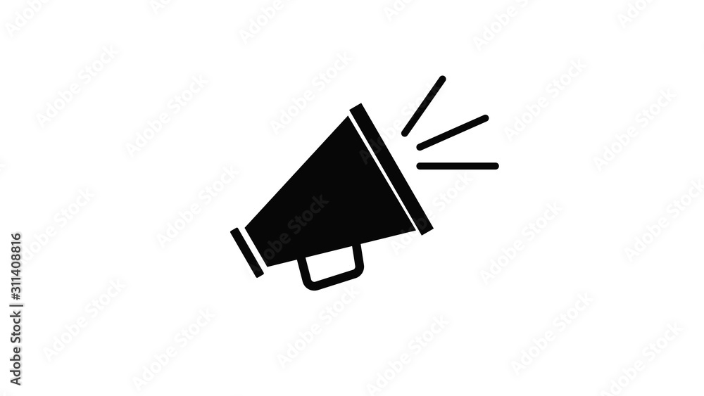 megaphone icon, illustration filled icon megaphone icon, illustration filled icon