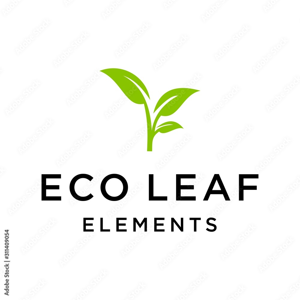 Natural product logo design vector template. Leaf icon