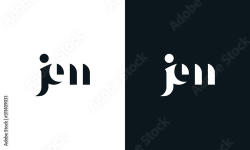 Fototapeta Naklejka Na Ścianę i Meble -   Minimalist abstract letter JEM Logo. This logo icon incorporate with letter j,em in the creative way.