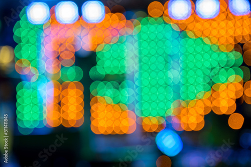 Obraz na płótnie Beautiful abstract multicolored background with bokeh circles with green diamond w salonie