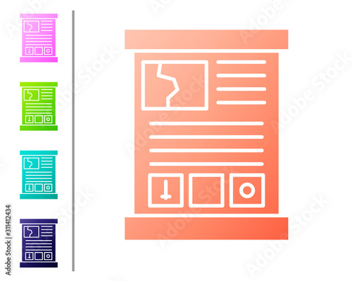 Coral Game guide icon isolated on white background. User manual, instruction, guidebook, handbook. Set color icons. Vector Illustration