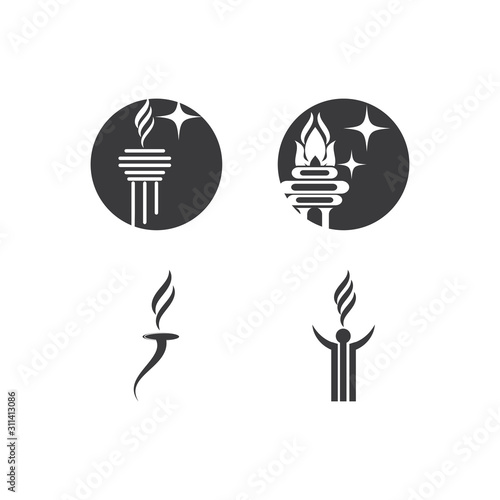 Set Torch  Logo Template vector symbol