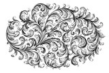 Vintage Baroque Victorian frame border flower pattern vector floral engraved scroll ornament leaf retro decorative design tattoo black and white filigree calligraphic heraldic shield swirl