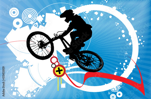 Sport illustration of bmx rider