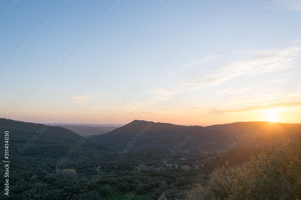 Sunset in the Sierra de Huelva