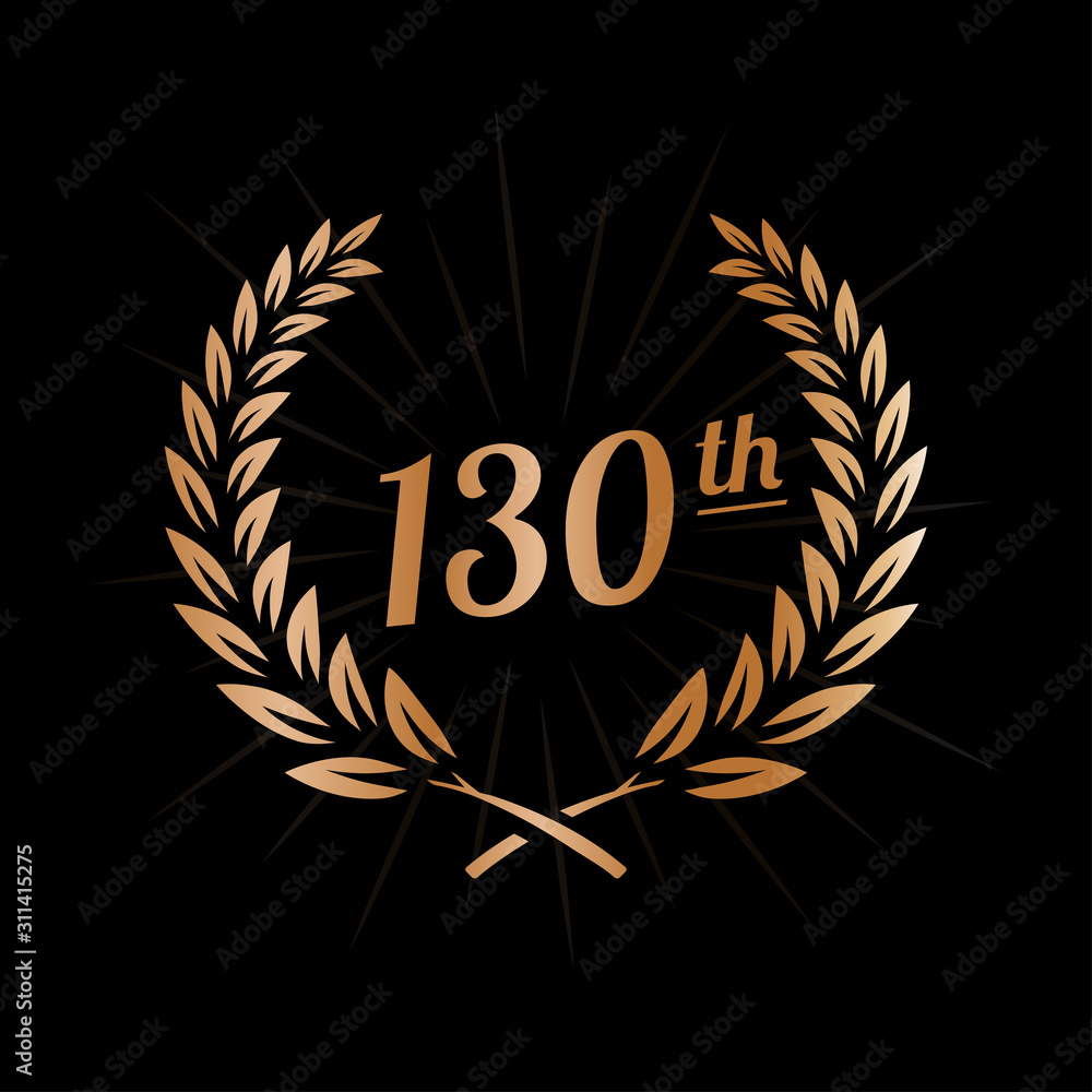 130 years anniversary design template. One hundred thirtieth anniversary celebration logo. Vector and illustration. 130 years anniversary design template. One hundred thirtieth anniversary celebration logo. Vector and illustration.