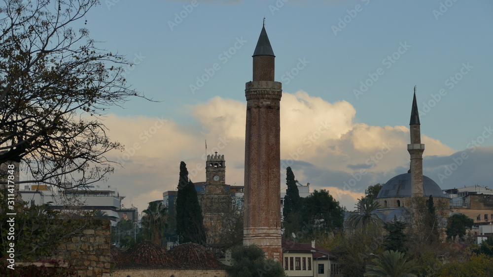 church, tower, architecture, building, old, religion, sky, cathedral, europe, historic, landmark, italy, stone, city, travel, town, tourism, ancient, medieval, bell, history,antalya,