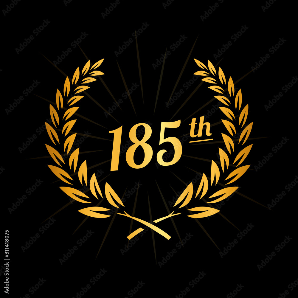 185 years anniversary design template. One hundred eighty fifth anniversary celebration logo. Vector and illustration. 185 years anniversary design template. One hundred eighty fifth anniversary celebration logo. Vector and illustration.