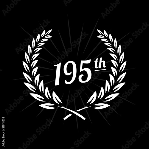 195 years anniversary design template. One hundred ninety fifth anniversary celebration logo. Vector and illustration.