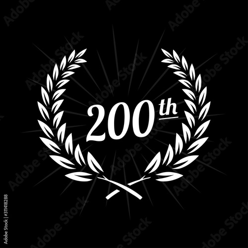 200 years anniversary design template. Two hundredth anniversary celebration logo. Vector and illustration.