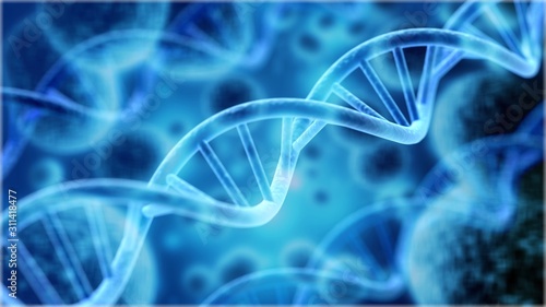 Cells under human DNA system illustration photo