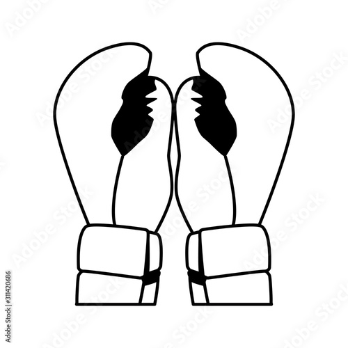 boxing gloves icon, flat design