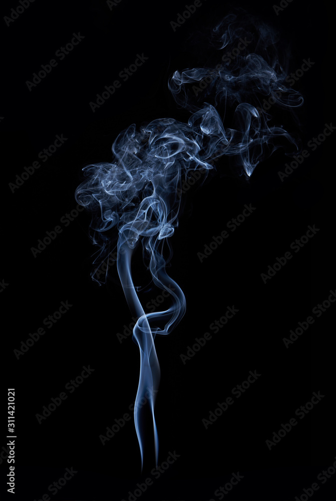 Photo of real white smoke on black background Photo of real white smoke on black background